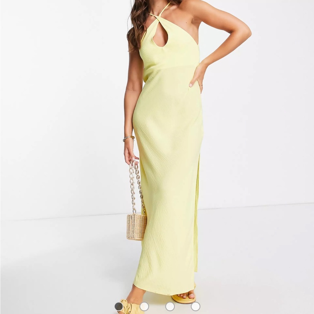 ASOS design wrap neck maxi dress with thigh split in Mandarin - Never Worn